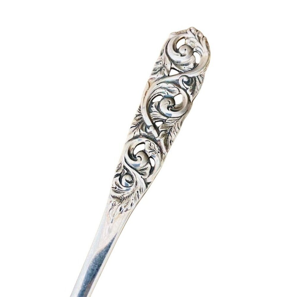 Vintage Koch & Korf Germany Silverplate Serving Spoon Ornate Baroque Scroll Hand - Picture 2 of 3